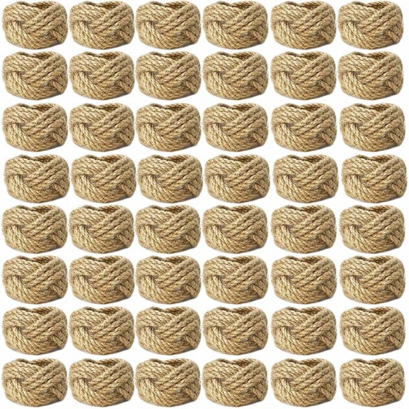 Linen Napkin Set - Set di 48 portatovaglioli intrecciati in
