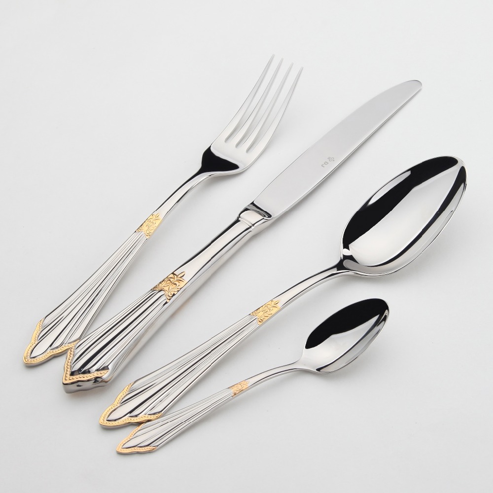 Gold Plated Cutlery - Placcato oro Posate Set 24 pz