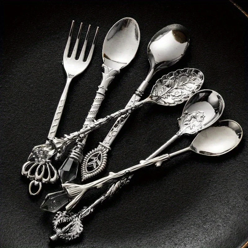 Gold Plated Cutlery - 6 pezzi vintage cucchiai forchetta stile