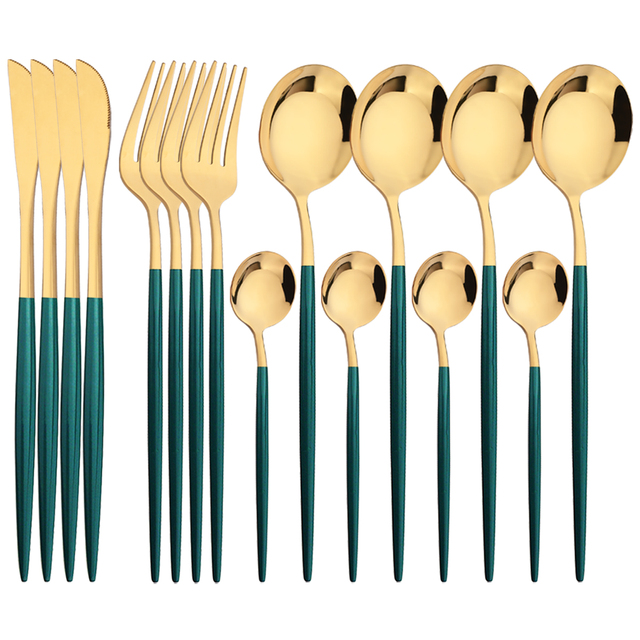 Gold Plated Cutlery - 16 pezzi di posate in oro