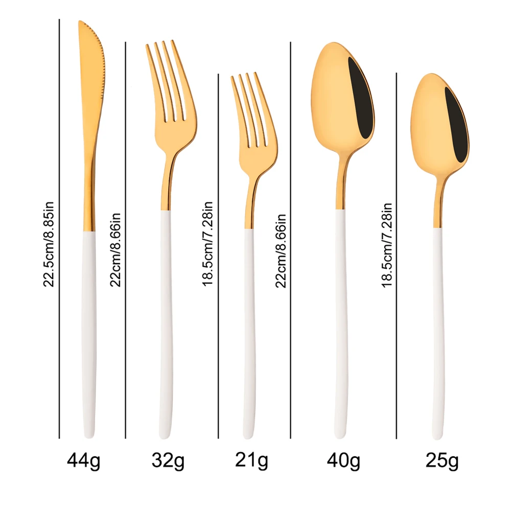 5 pezzi Set di posate in oro b - Gold Plated Cutlery recensione e prezzo