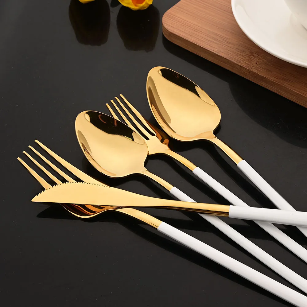 5 pezzi Set di posate in oro b - Gold Plated Cutlery recensione e prezzo