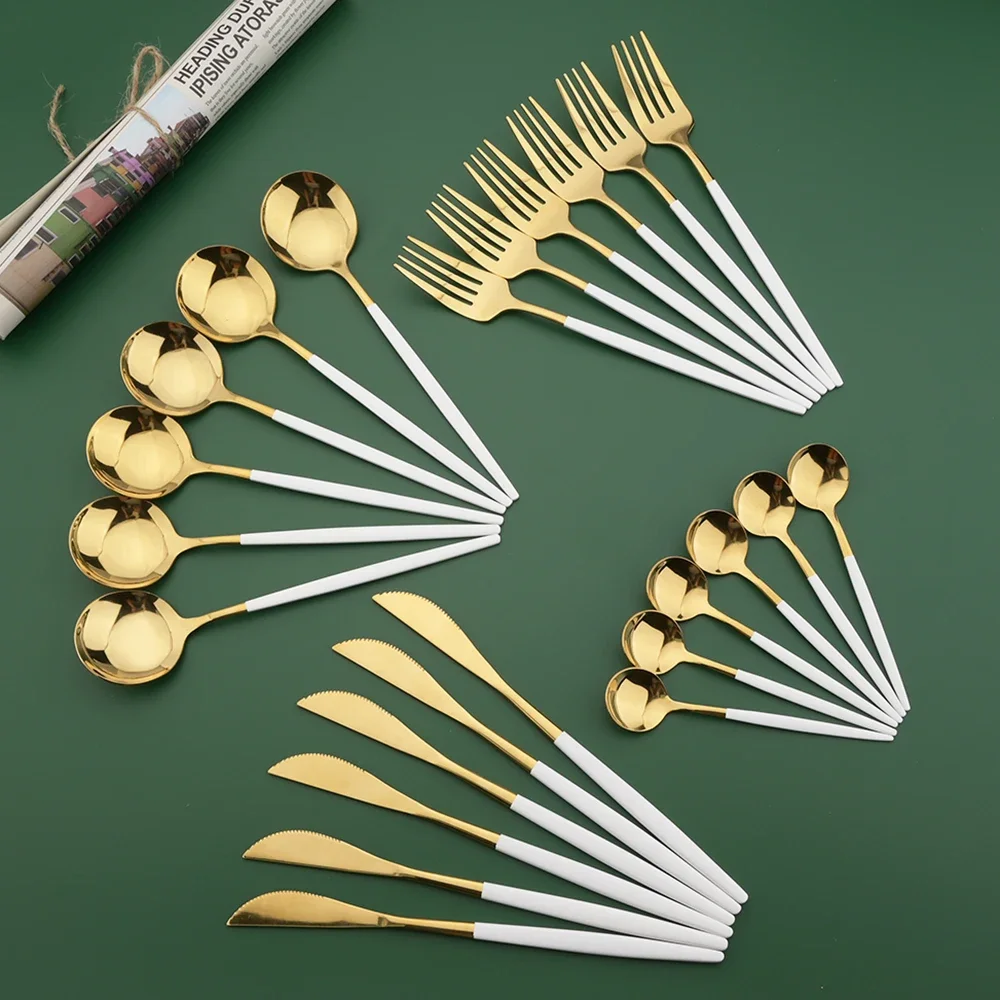 Set di posate da 16/24/32/48 p - Gold Plated Cutlery recensione e prezzo