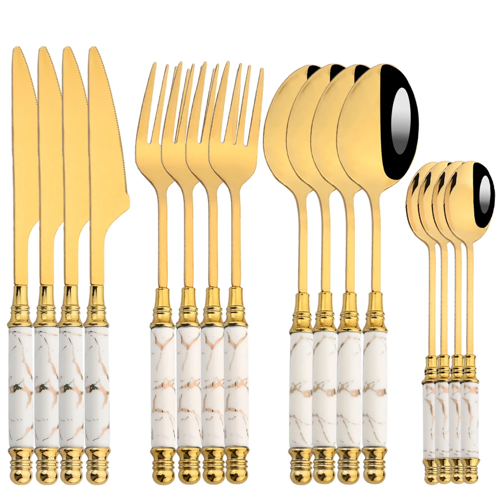 16 pezzi set da tavola set di  - Gold Plated Cutlery recensione e prezzo