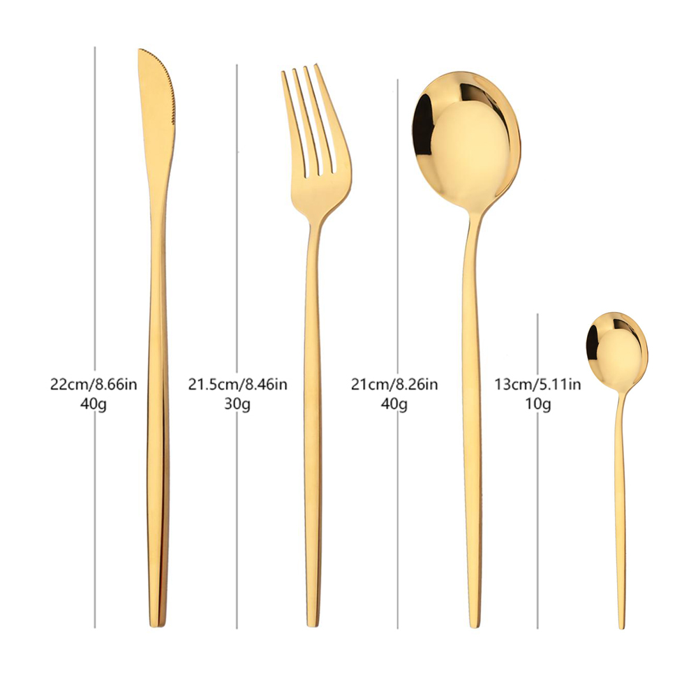 16 pezzi di posate in oro verd - Gold Plated Cutlery recensione e prezzo