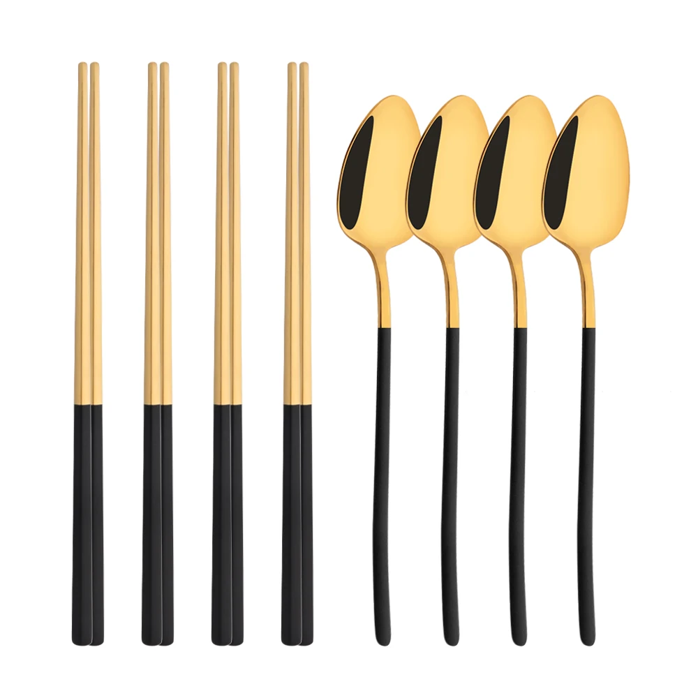 Set di stoviglie coreane da 8  - Gold Plated Cutlery recensione e prezzo