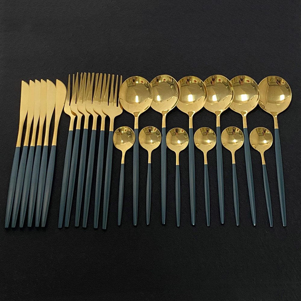 Set di stoviglie colorate 24 p - Gold Plated Cutlery recensione e prezzo